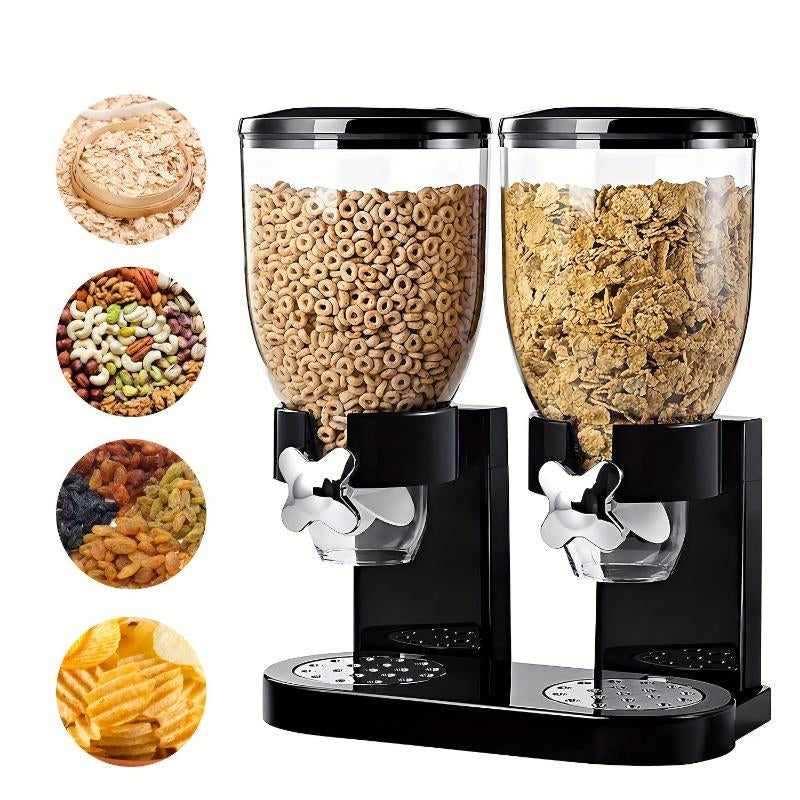 Pancerka Large Capacity Dual Control Grain Dispenser - Easy to Operate, Adjustable Portion Control, and Mess-Free Design - Perfect for Festive Occasions, Breakfast, and Snack Time with Family and Friends Containers Kitchen Utensils Plastic