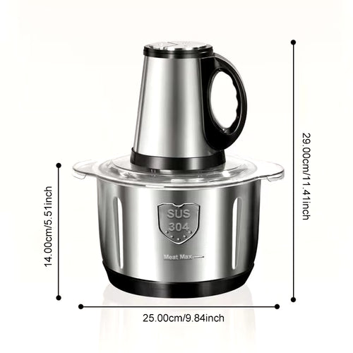 Electric Meat Mincer Grinder Stainless Steel Chopper 5L Food Processor Garlic Mud Maker Blender Large Capacity Kitchen Utensils