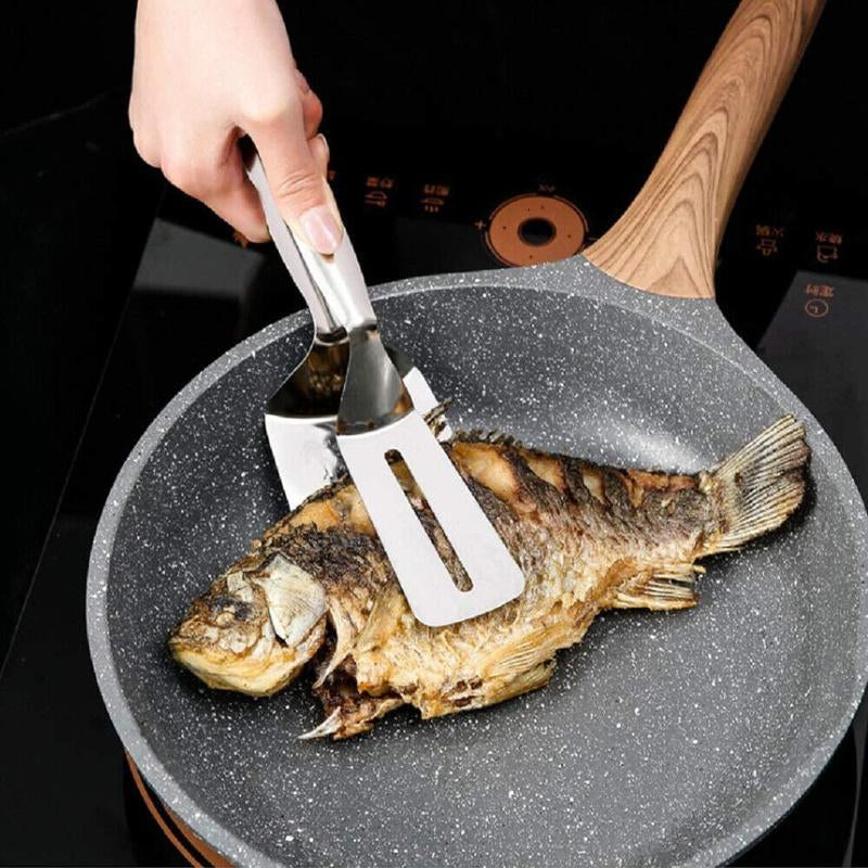 Stainless Steel Steak Clamp Food Clip – Multi-Functional Tongs for Bread, Meat, Grill Fish, BBQ, and Kitchen Cookware Utensil