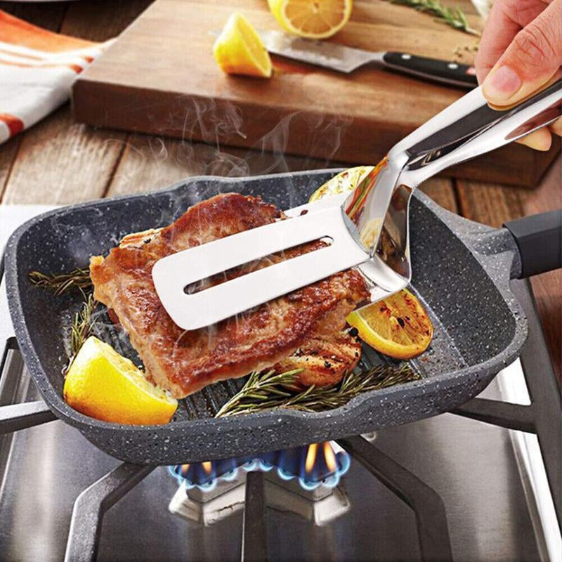 Stainless Steel Steak Clamp Food Clip – Multi-Functional Tongs for Bread, Meat, Grill Fish, BBQ, and Kitchen Cookware Utensil
