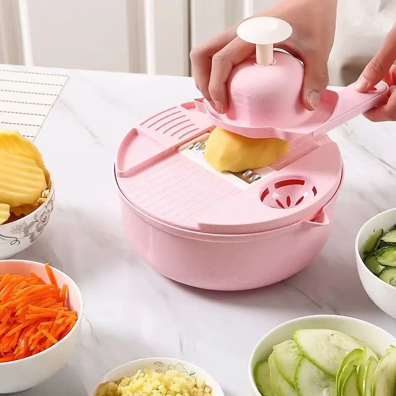 12 in 1 Vegetable Cutter Multi-Functional Potatoes Manually Cut Shred Slicer Grater Kitchenware Acceesories Tools