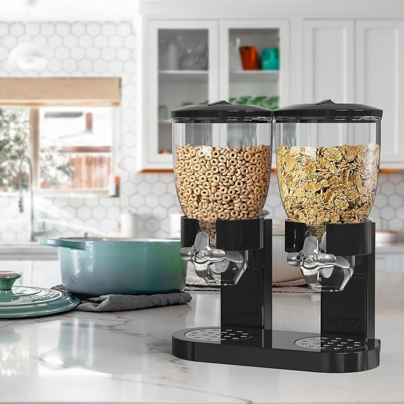 Pancerka Large Capacity Dual Control Grain Dispenser - Easy to Operate, Adjustable Portion Control, and Mess-Free Design - Perfect for Festive Occasions, Breakfast, and Snack Time with Family and Friends Containers Kitchen Utensils Plastic