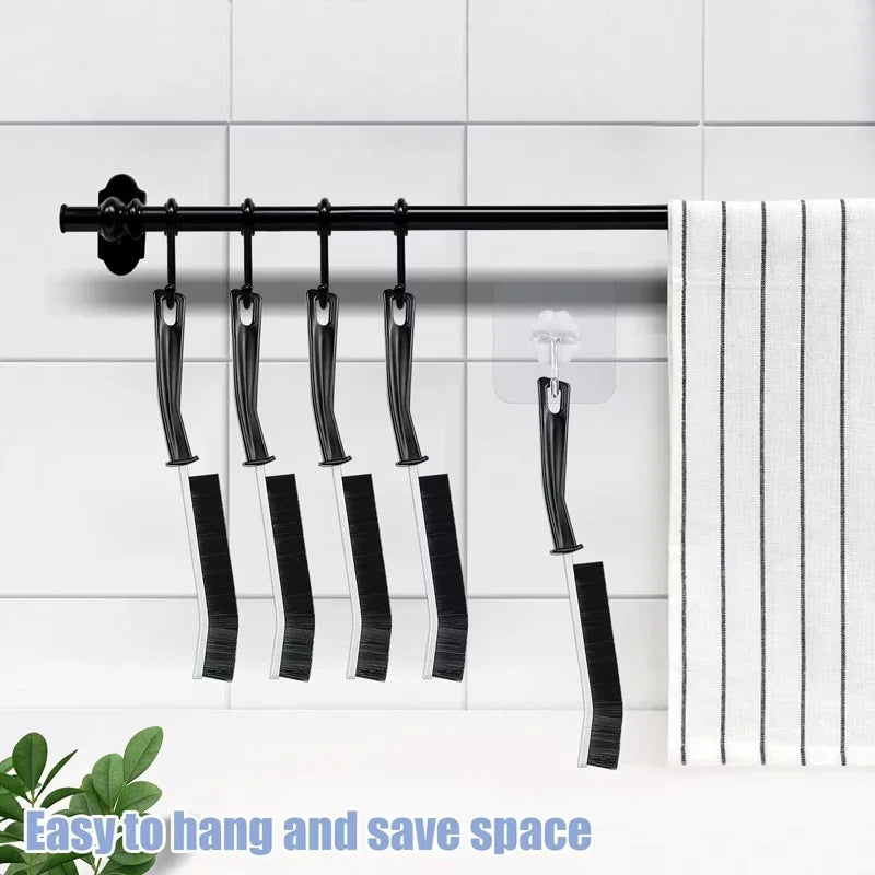 Hard-Bristled Crevice Cleaning Brush Gap Cleaning Brush Tool All-Around Stiff Angled Bristles for Bathroom Kitchen Cleaning Tool