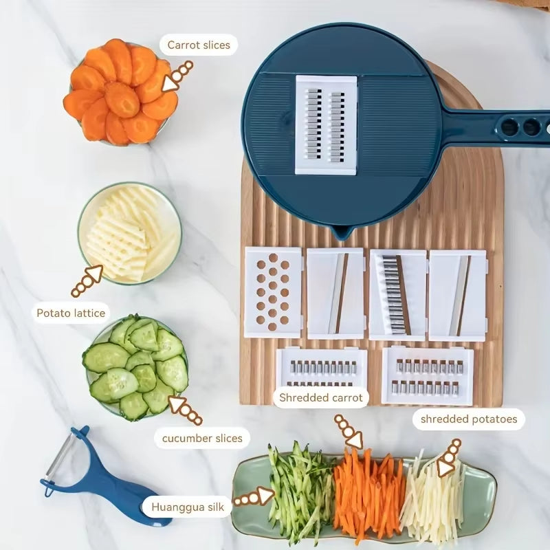 12 in 1 Vegetable Cutter Multi-Functional Potatoes Manually Cut Shred Slicer Grater Kitchenware Acceesories Tools