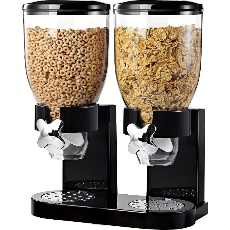 Pancerka Large Capacity Dual Control Grain Dispenser - Easy to Operate, Adjustable Portion Control, and Mess-Free Design - Perfect for Festive Occasions, Breakfast, and Snack Time with Family and Friends Containers Kitchen Utensils Plastic