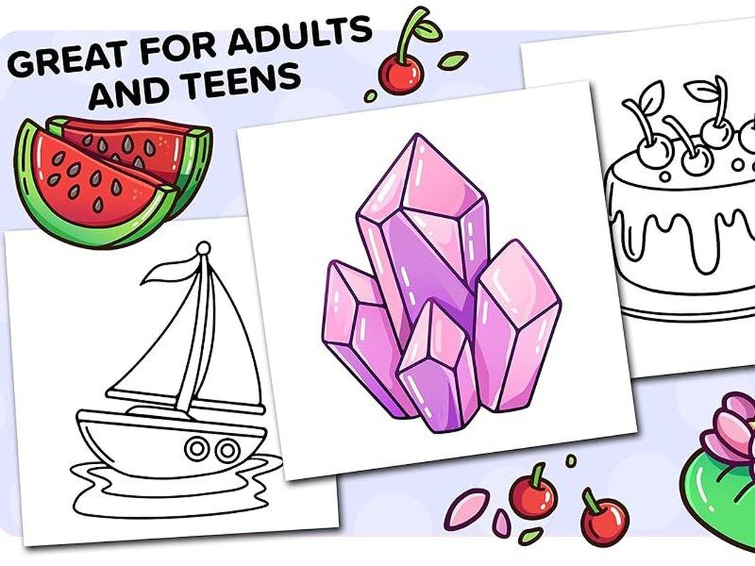 100 Bold Coloring Book Simple, Easy, and Large Print Designs for Adults and Kids with Animals, Flowers, Food, and More! (Bold and Easy Coloring Books)