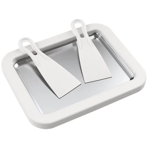 Ice Cream Maker Pan with 2 Scrapers Ice Cream Maker Plate Multifunctional Cold Sweet Fried Food Plate Rolled Ice Cream Maker