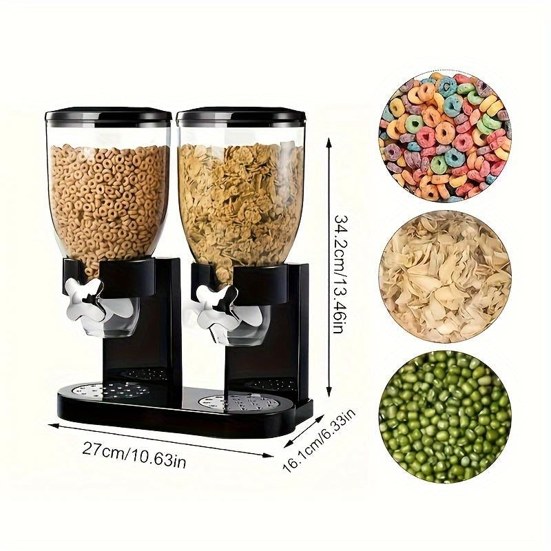 Pancerka Large Capacity Dual Control Grain Dispenser - Easy to Operate, Adjustable Portion Control, and Mess-Free Design - Perfect for Festive Occasions, Breakfast, and Snack Time with Family and Friends Containers Kitchen Utensils Plastic