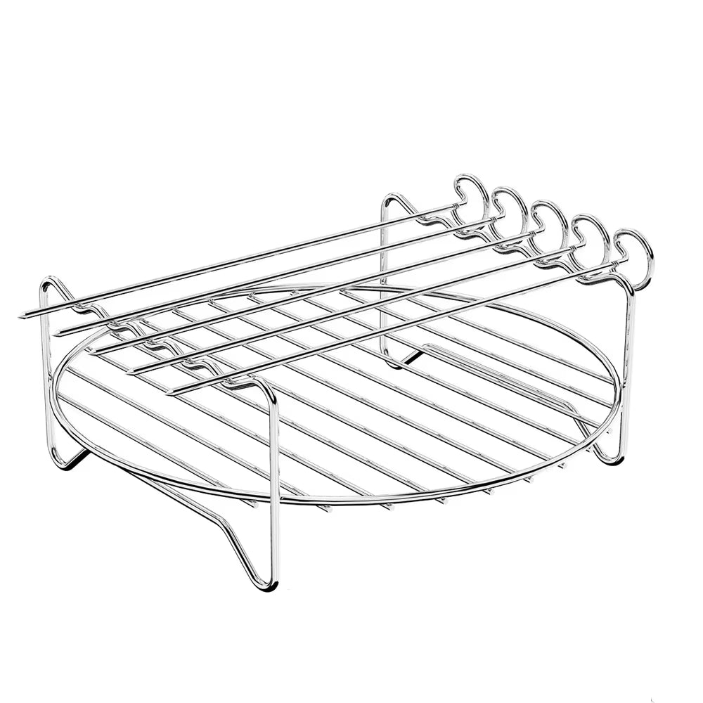 Air Fryer Stainless Steel Rack Tray&Steaming Racks Air Fryer Tools Baking Pan BBQ Gril Baking Cooker Accessories Cooking Tools