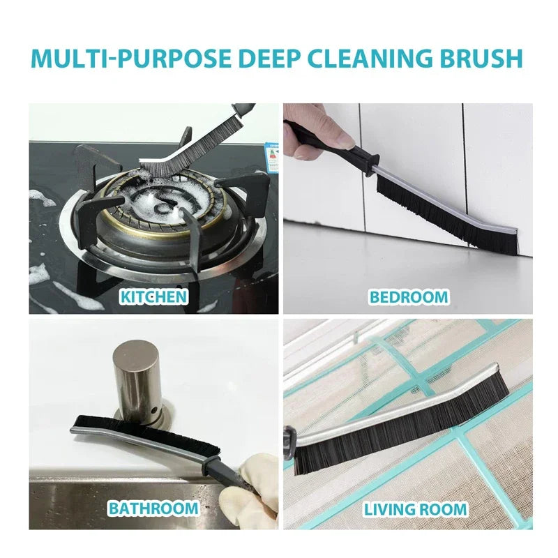 Hard-Bristled Crevice Cleaning Brush Gap Cleaning Brush Tool All-Around Stiff Angled Bristles for Bathroom Kitchen Cleaning Tool