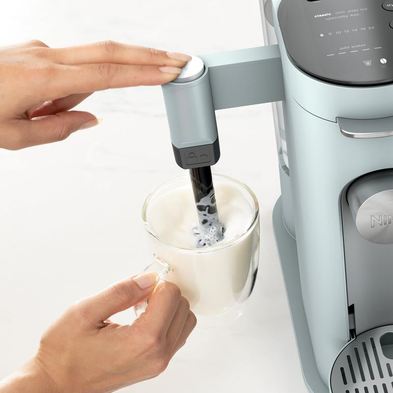 Ninja PB051 Pods & Grounds Specialty Single-Serve Coffee Maker, K-Cup Pod Compatible, Built-In Milk Frother, 6-Oz. Cup to 24-Oz. Travel Mug Sizes, Iced Coffee Maker