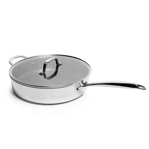 Diamond Tri-Ply 4.2 Qt. Stainless Steel Nonstick Sauté Pan with Glass Lid