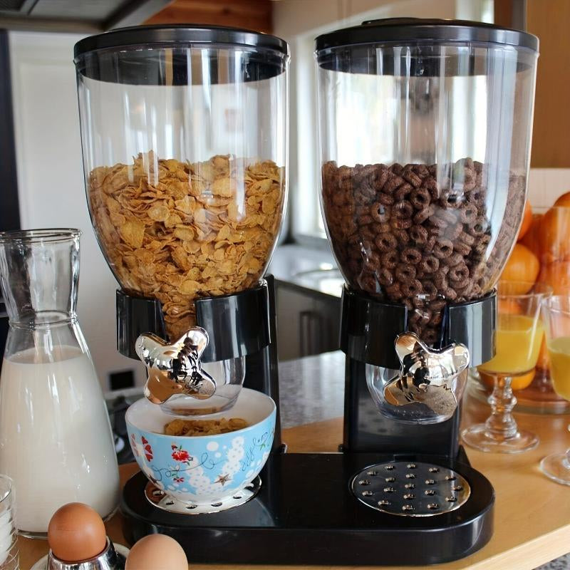 Pancerka Large Capacity Dual Control Grain Dispenser - Easy to Operate, Adjustable Portion Control, and Mess-Free Design - Perfect for Festive Occasions, Breakfast, and Snack Time with Family and Friends Containers Kitchen Utensils Plastic