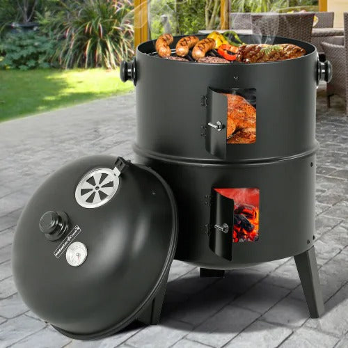 Charcoal Grill traditional vertical smoker rust resistant finish