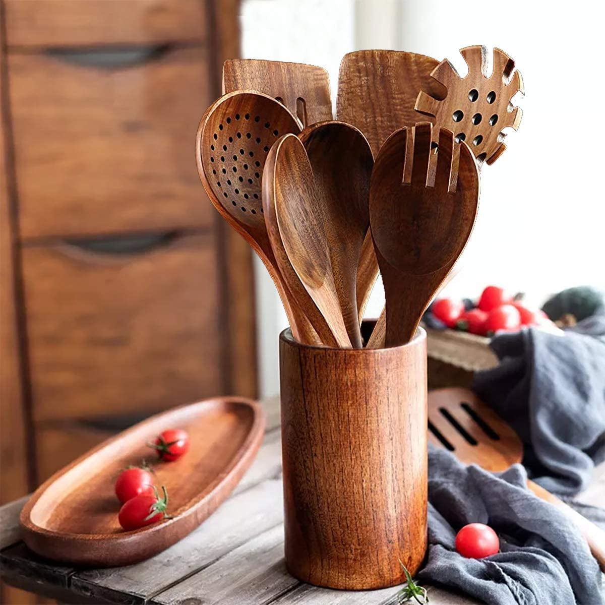 Piece Wooden Spoons for Cooking Wooden Utensils for Cooking