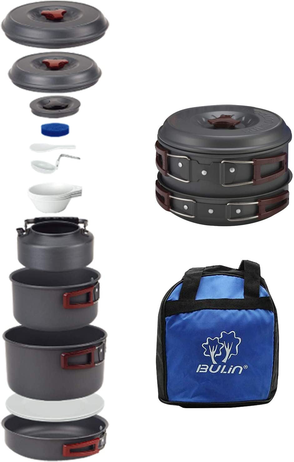 Camping Cookware Set Lightweight Outdoor Mess Kit