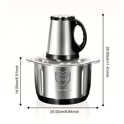 Electric Meat Mincer Grinder Stainless Steel Chopper 5L Food Processor Garlic Mud Maker Blender Large Capacity Kitchen Utensils