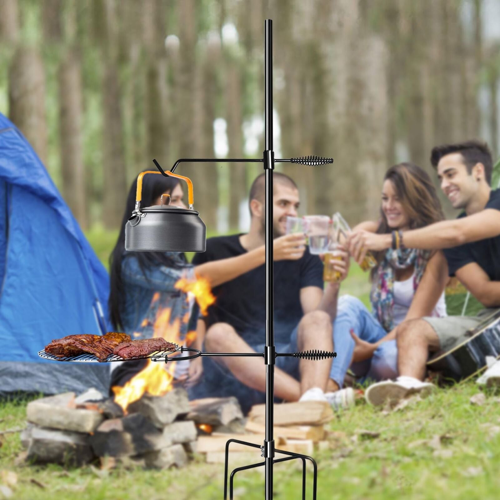 Swivel Campfire Grill Grate with Kettle Hook eBayCampfire Grill steel