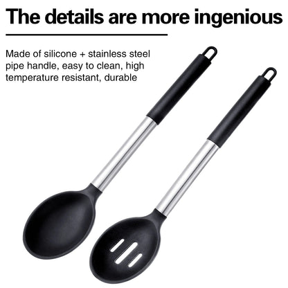 Pcs Heat Resistant Silicone Cooking Spoons a soup spoon in the kitchen