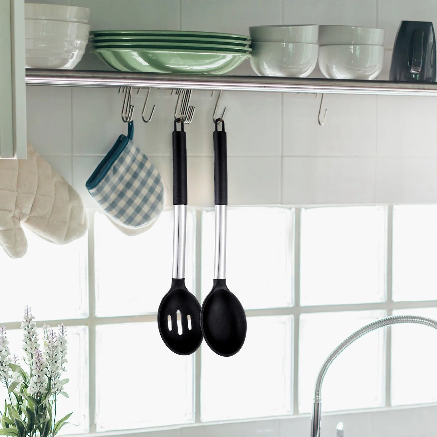 Pcs Heat Resistant Silicone Cooking Spoons a soup spoon in the kitchen