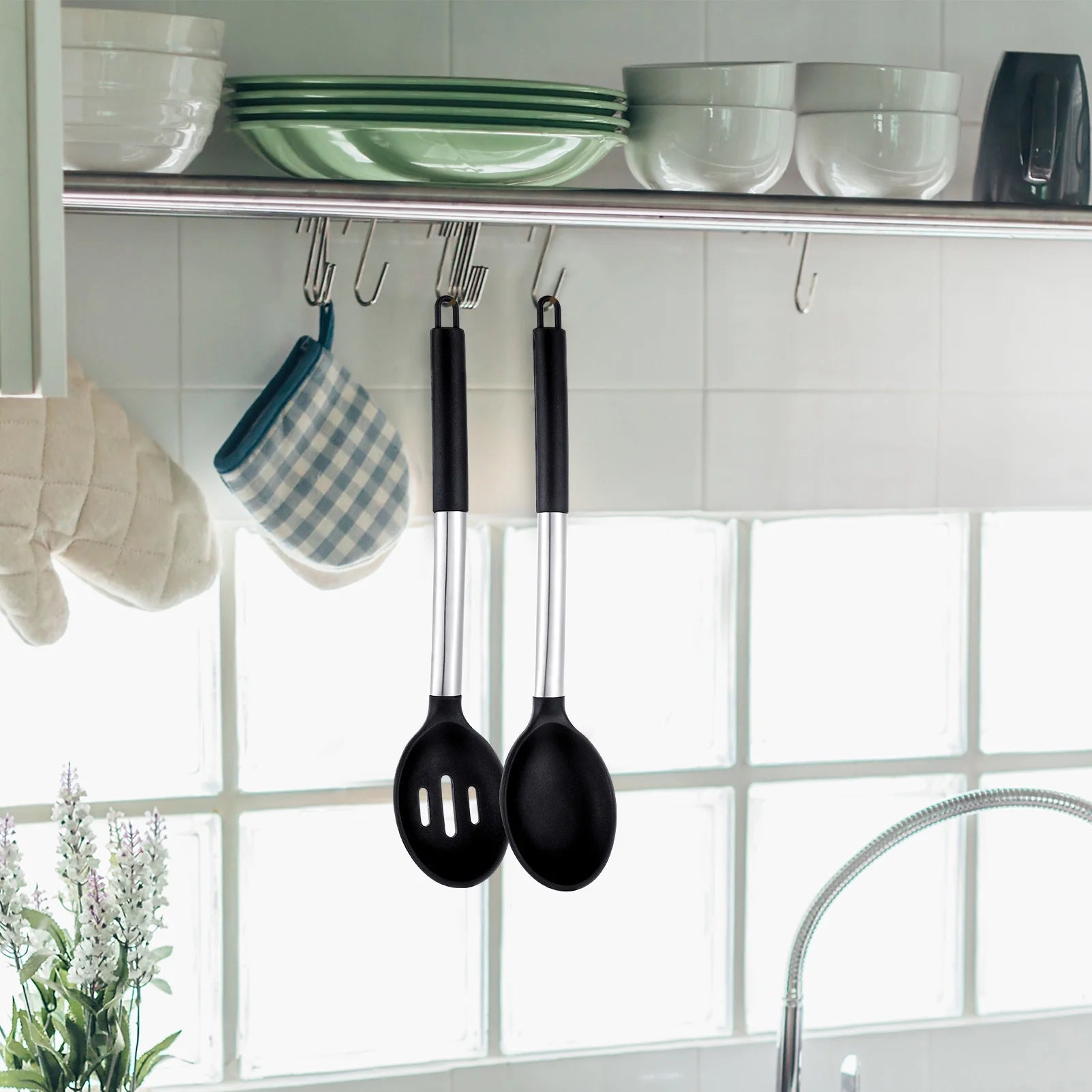 Pcs Heat Resistant Silicone Cooking Spoons a soup spoon in the kitchen