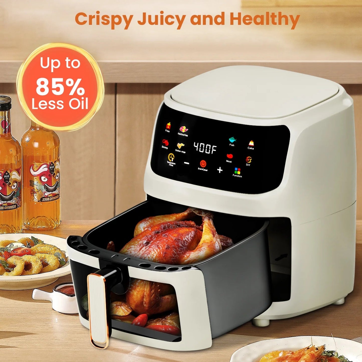 Digital Air Fryer oven advanced heat wrap Touchscreen Viewing Window