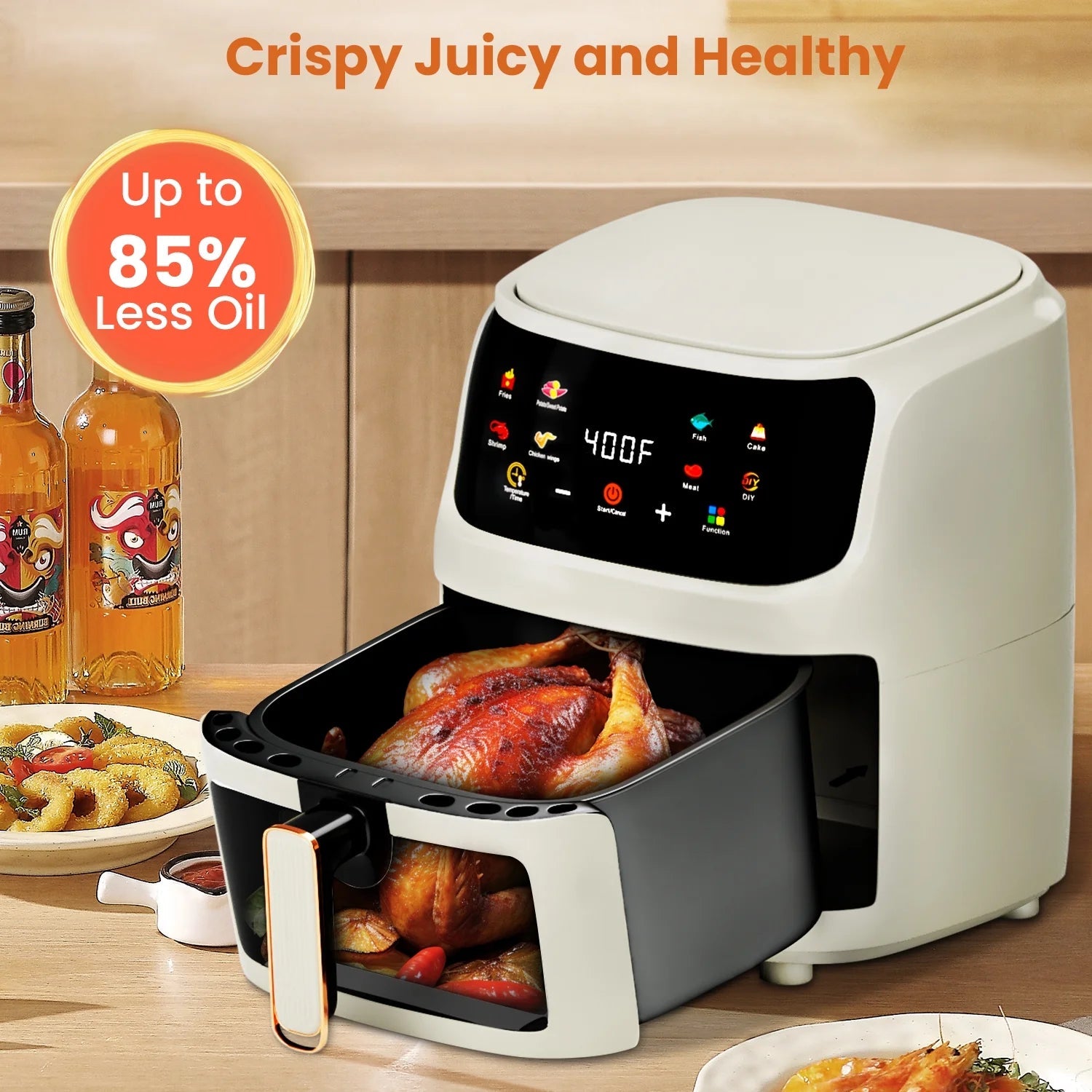 Digital Air Fryer oven advanced heat wrap Touchscreen Viewing Window