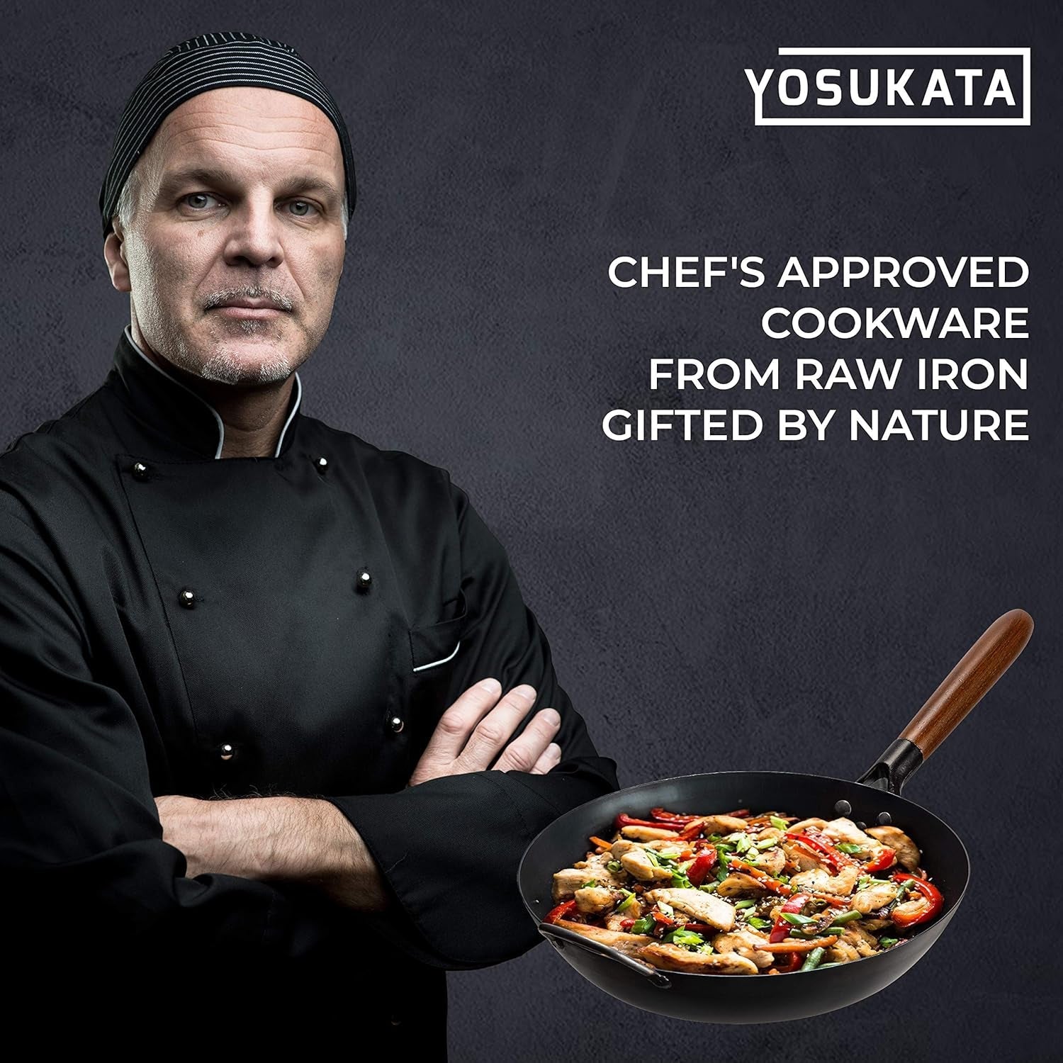 Coating Free Carbon Steel Pan 11.8 Inch Stir Frying Pan with Removable