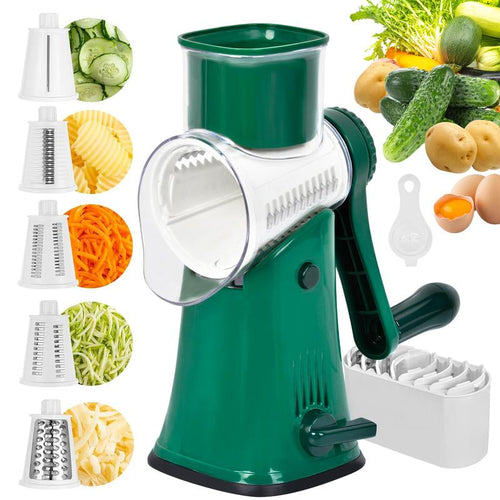 Cheese Grater Rotary, Rotary Grater for Kitchen, Kitchen Grater Vegetable Slicer with 5 Drum Blades, Fast Cutting Cheese Shredder for Vegetables and Nuts for Valentine'S Day Father'S Day Mother'S Day Gift