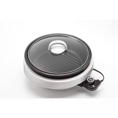 Super Pot 3 In 1 10 In White Indoor Grill with Lid