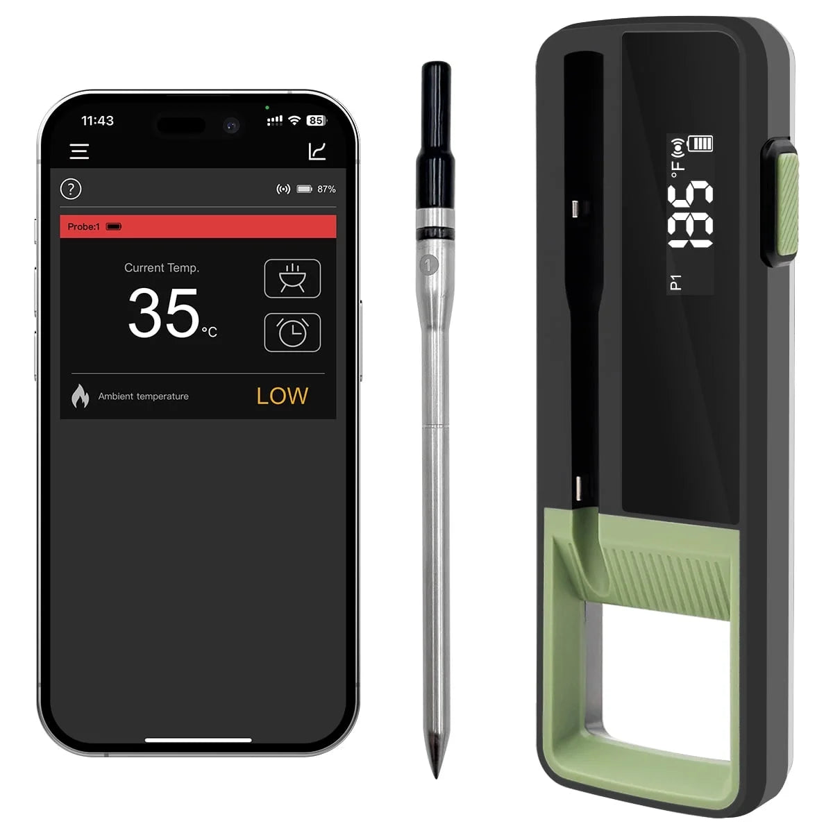 Upgrade Wireless Smart Meat Thermometer Probe Bluetooth Meat Thermo