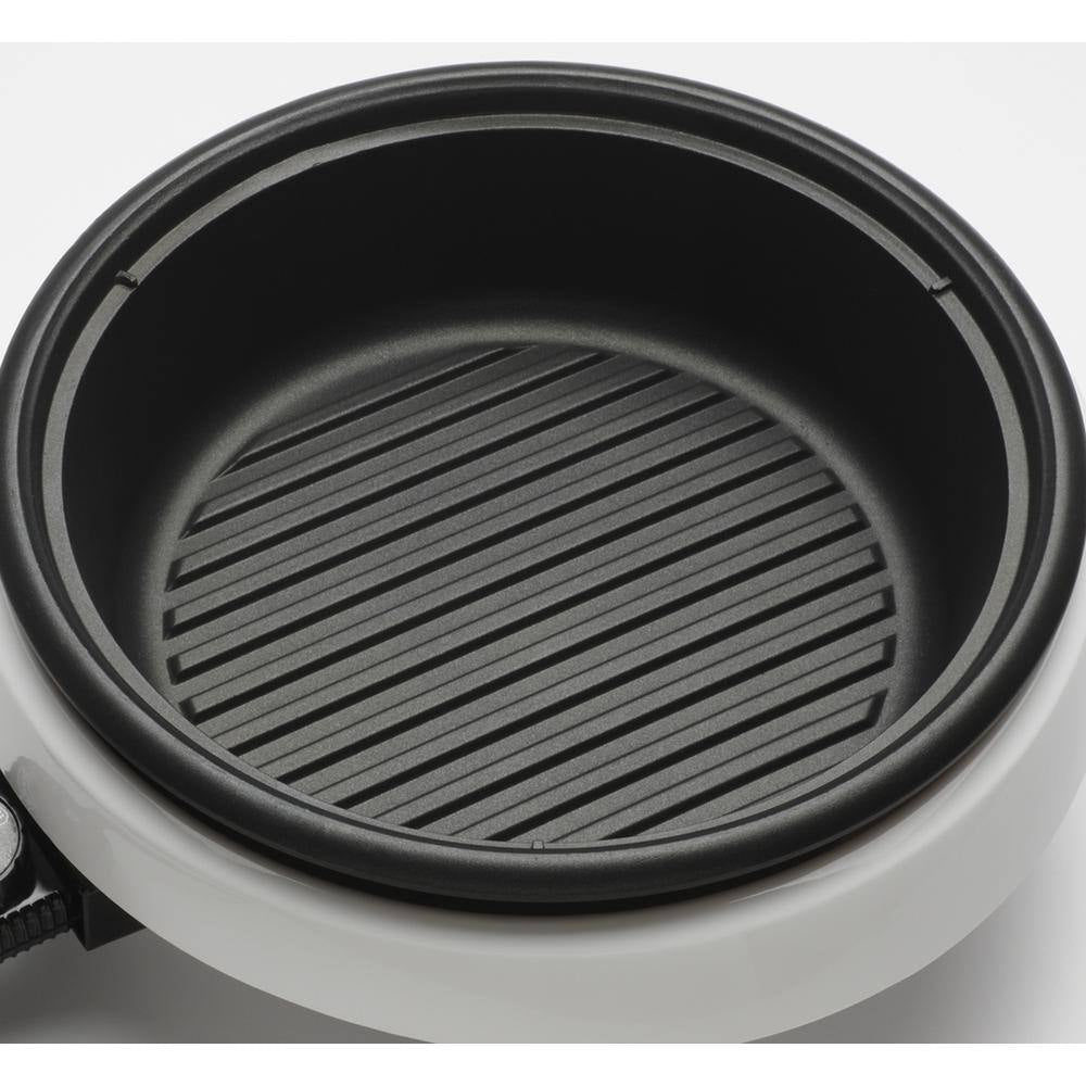 Super Pot 3-In-1 10 In. White Indoor Grill with Lid
