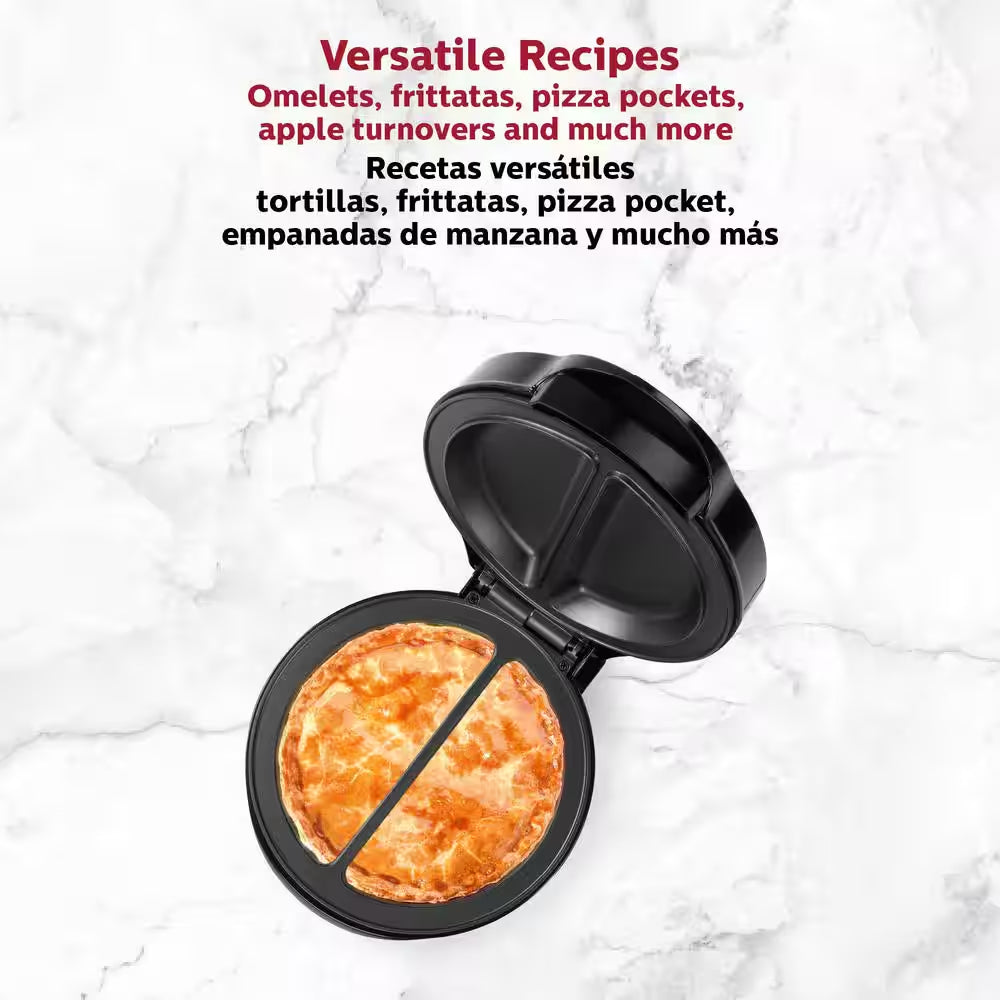 Egg Black and Stainless Steel upper housing 2 Section Omelet Maker