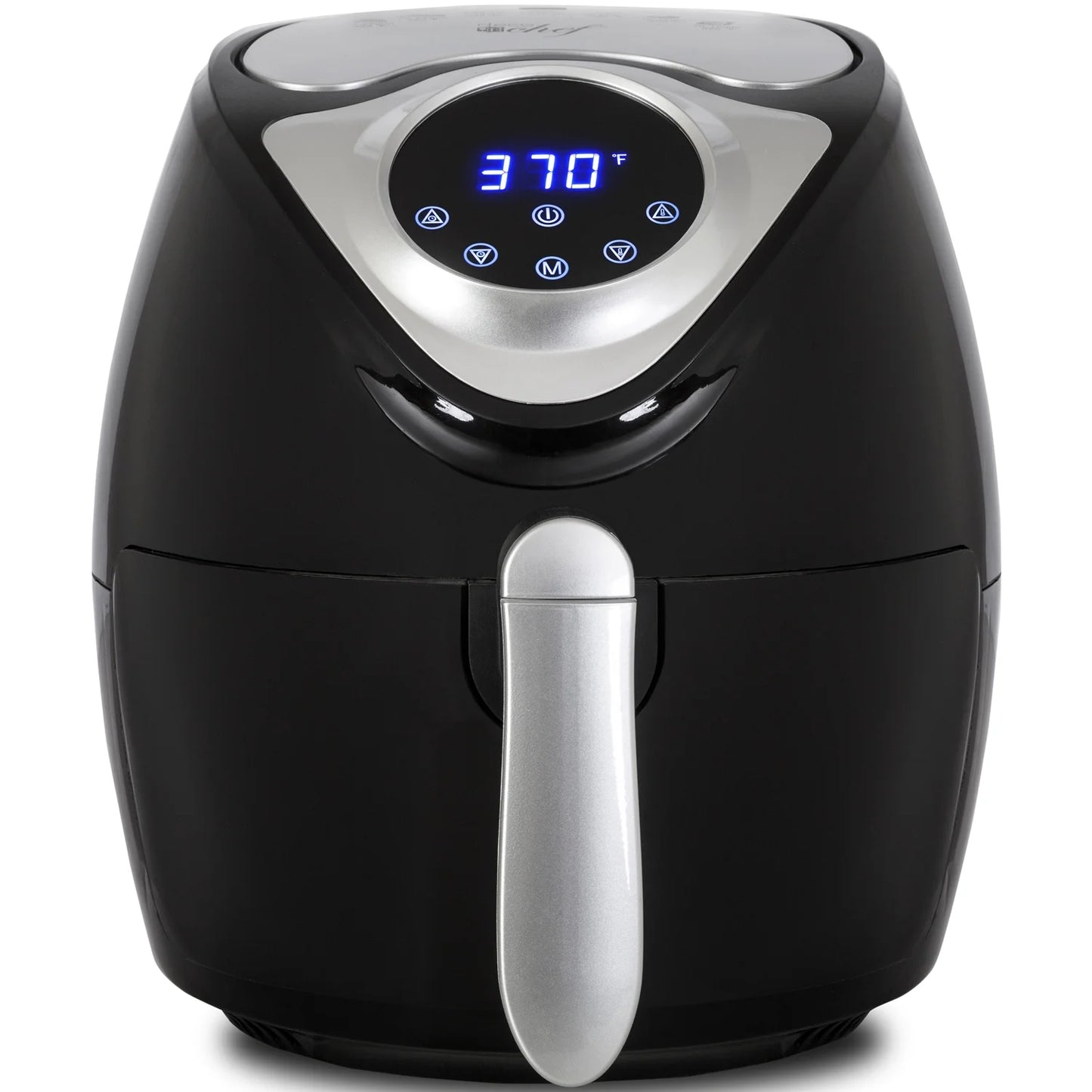 3.7 QT Personal Digital Air Fryer, 7 One-Touch Cooking Programs, Time and Temperature Controls, Dual Non-Stick Baskets, 1300W, Black