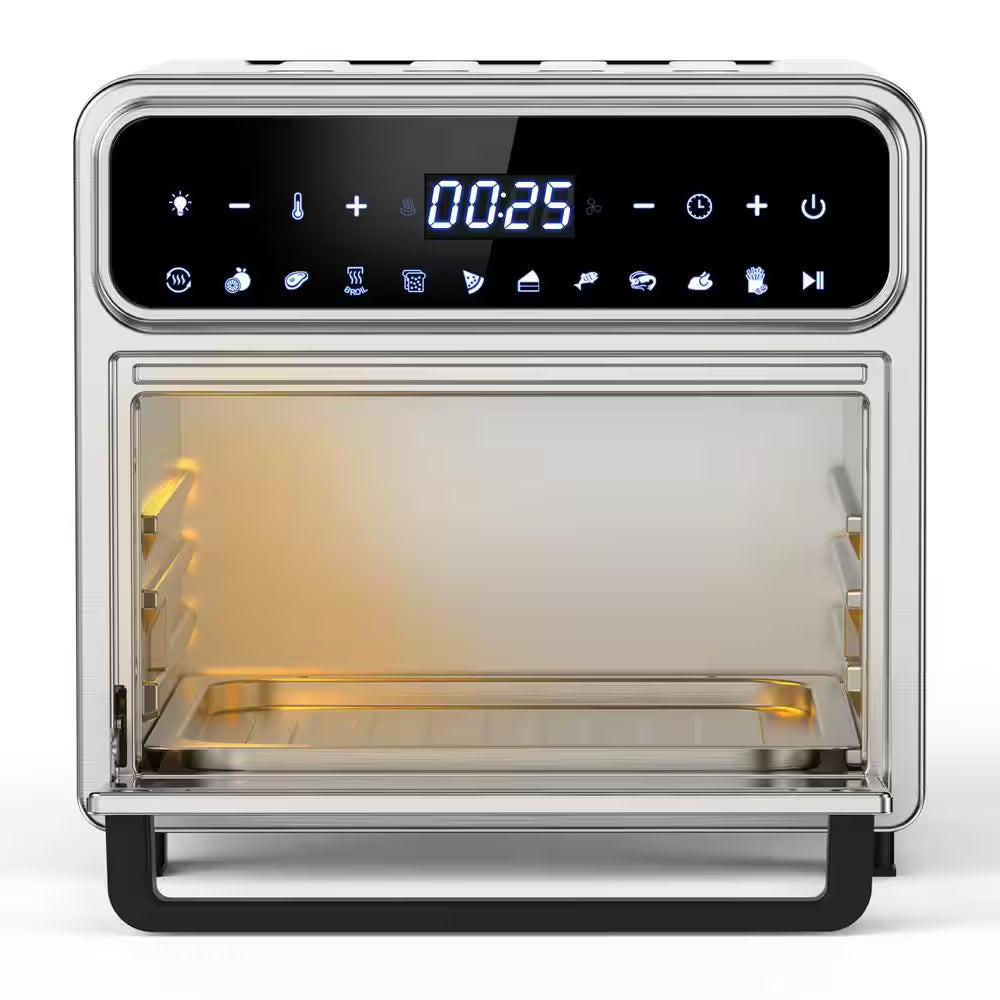 12.7Qt. Stainless Steel Multi-Function Digital Air Fryer Oven with Chromed Mesh Basket, Drip Tray