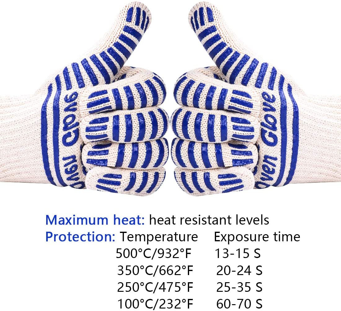 Professional Long Wrist Protect Oven Gloves, Heat Resistant Grill Gloves, Non-Slip Cooking Gloves, Cooking Barbecue Gloves Kitchen Mitts,Cooking Barbecue Gloves Kitchen Mitts