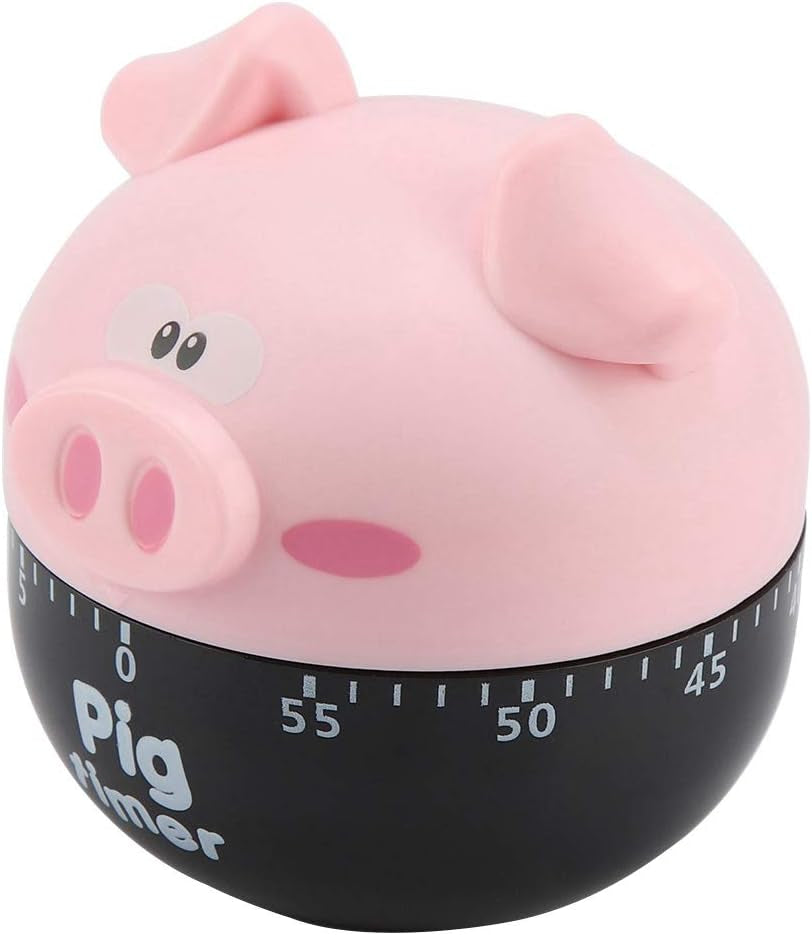 Cute Cartoon Pig Kitchen Timer Cooking Timer Cooking Mechanical Home Decor Counters for Cooking Timing Tool ()
