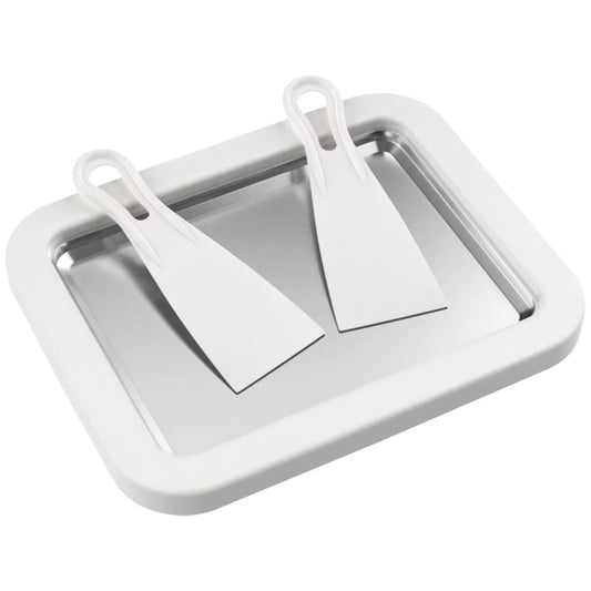 Ice Cream Maker Pan with 2 Scrapers Ice Cream Maker Plate Multifunctional Cold Sweet Fried Food Plate Rolled Ice Cream Maker
