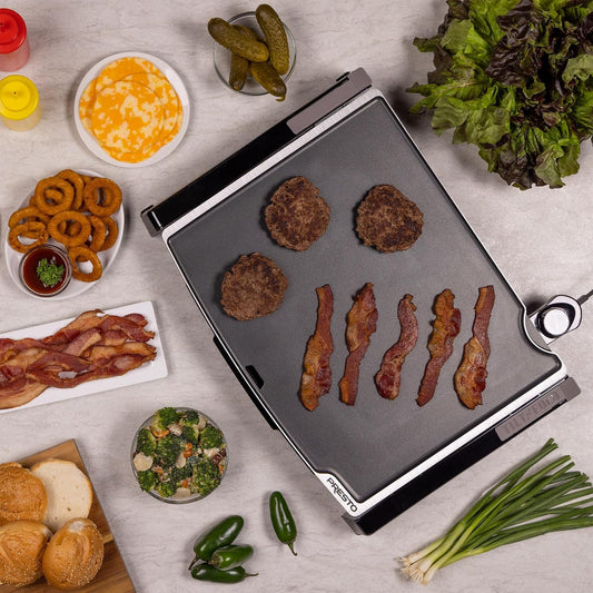 XL 07073 Electric Tilt-N-Fold Griddle, 19", Black