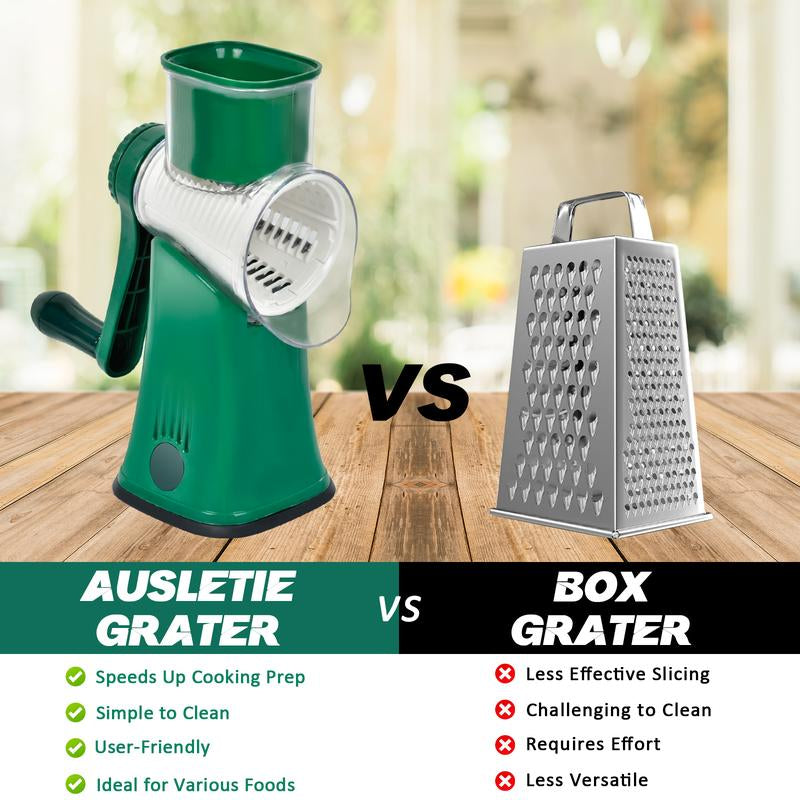 Cheese Grater Rotary, Rotary Grater for Kitchen, Kitchen Grater Vegetable Slicer with 5 Drum Blades, Fast Cutting Cheese Shredder for Vegetables and Nuts for Valentine'S Day Father'S Day Mother'S Day Gift