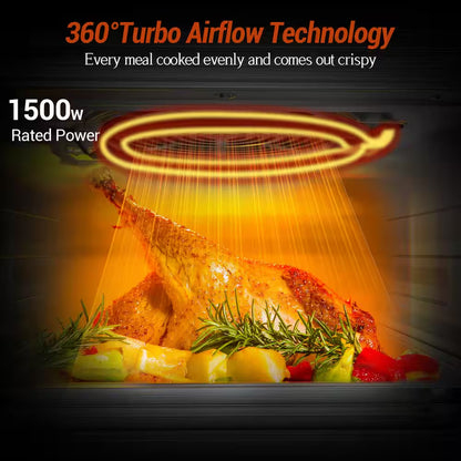 12.7Qt. Stainless Steel Multi-Function Digital Air Fryer Oven with Chromed Mesh Basket, Drip Tray