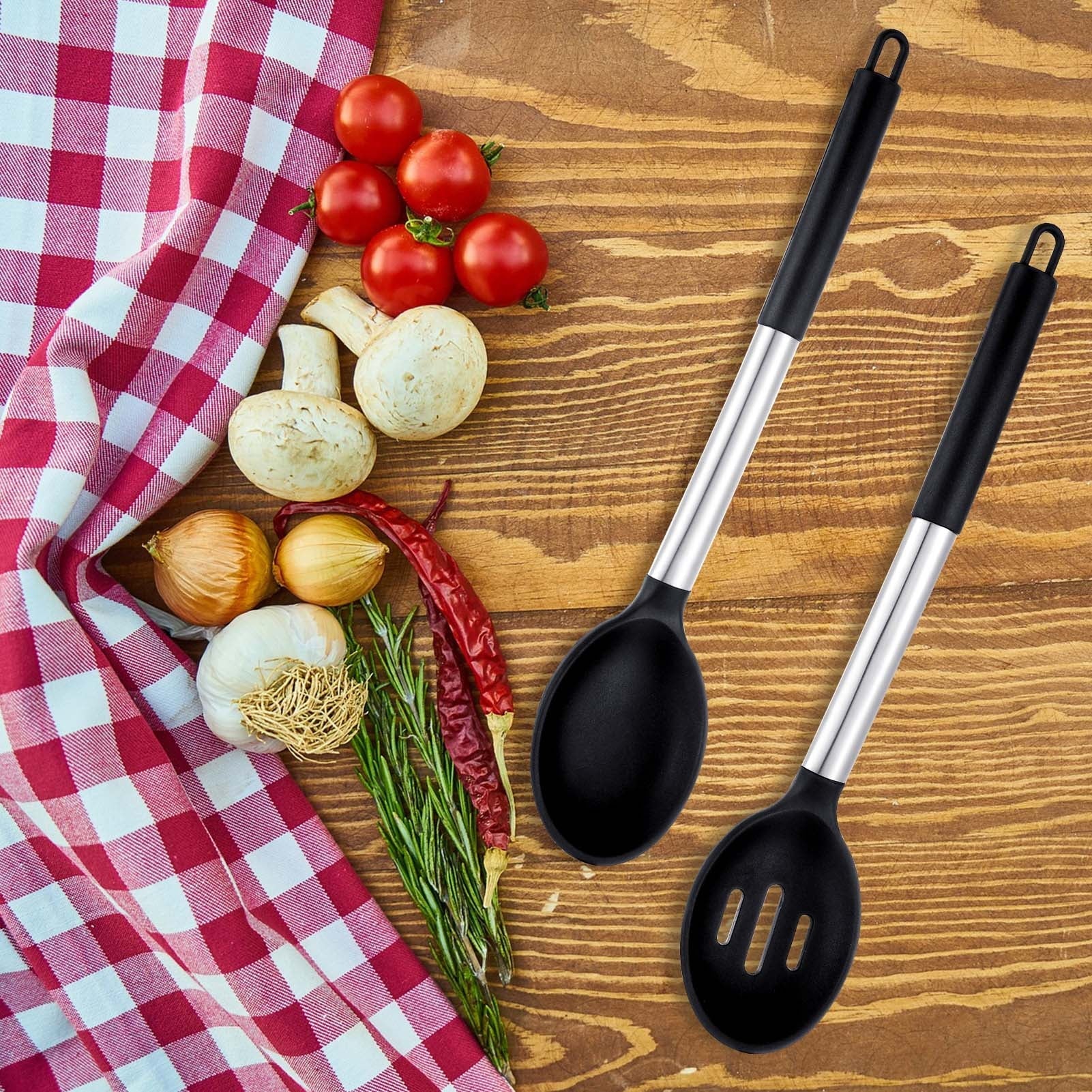 Pcs Heat Resistant Silicone Cooking Spoons a soup spoon in the kitchen