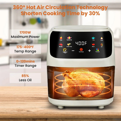 Digital Air Fryer oven advanced heat wrap Touchscreen Viewing Window