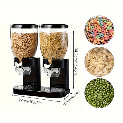 Pancerka Large Capacity Dual Control Grain Dispenser - Easy to Operate, Adjustable Portion Control, and Mess-Free Design - Perfect for Festive Occasions, Breakfast, and Snack Time with Family and Friends Containers Kitchen Utensils Plastic