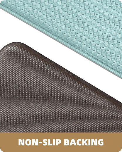 Kitchen Rugs, Kitchen Runner Rug Kitchen Floor Mat, Cushioned Anti-Fatigue Kitchen Mat, Non Slip Waterproof Comfort Standing Padded, Memory Foam Kitchen Mat, 17"X59", Teal