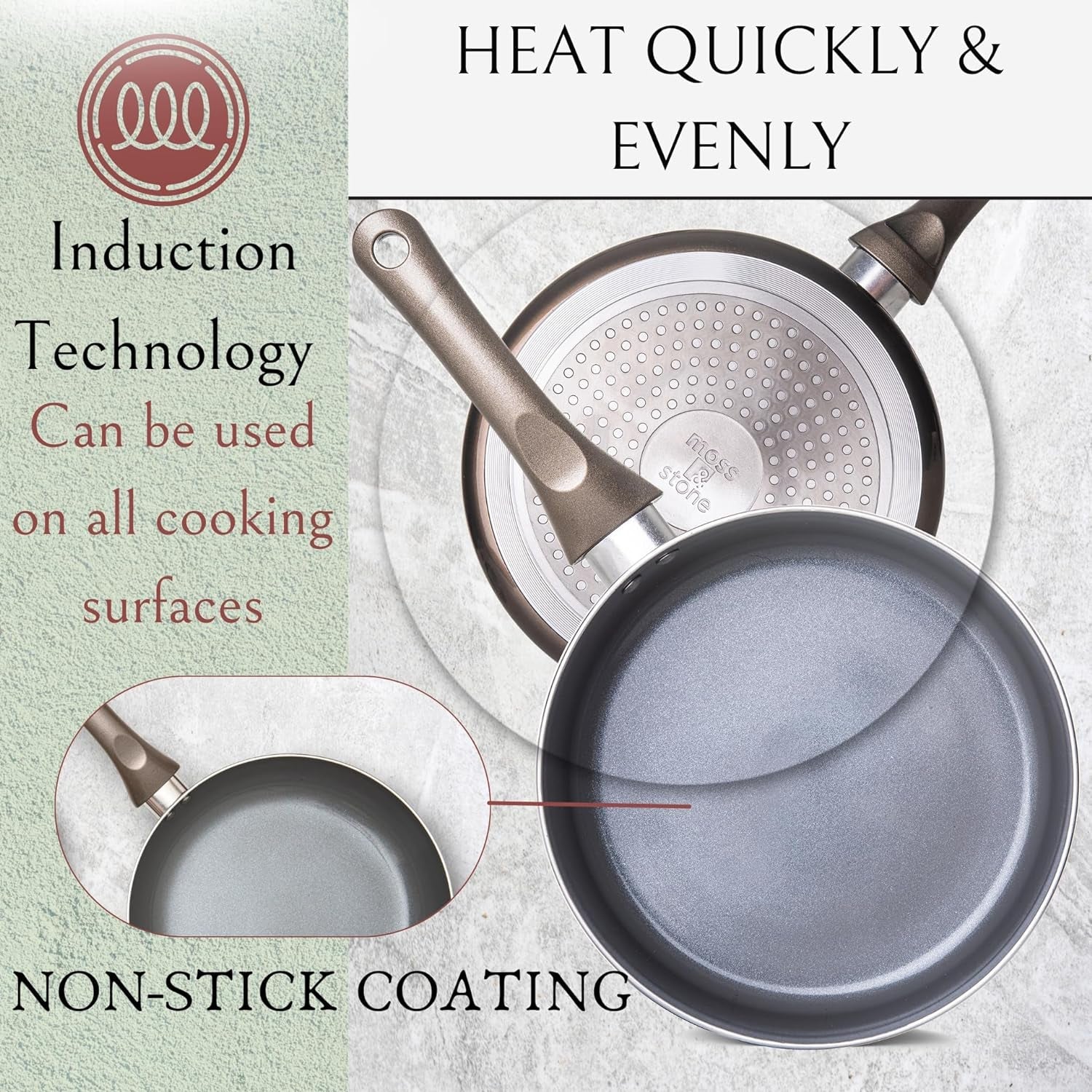 Piece Nonstick Cookware Set with Lids lightweight aluminum Bakelite