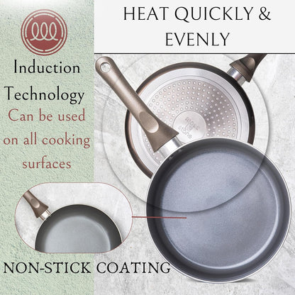 Piece Nonstick Cookware Set with Lids lightweight aluminum Bakelite