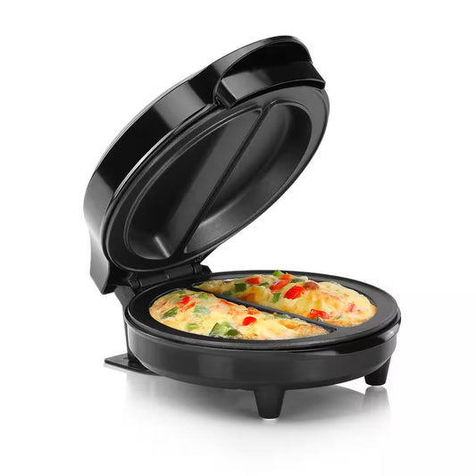 Egg Black and Stainless Steel upper housing 2 Section Omelet Maker