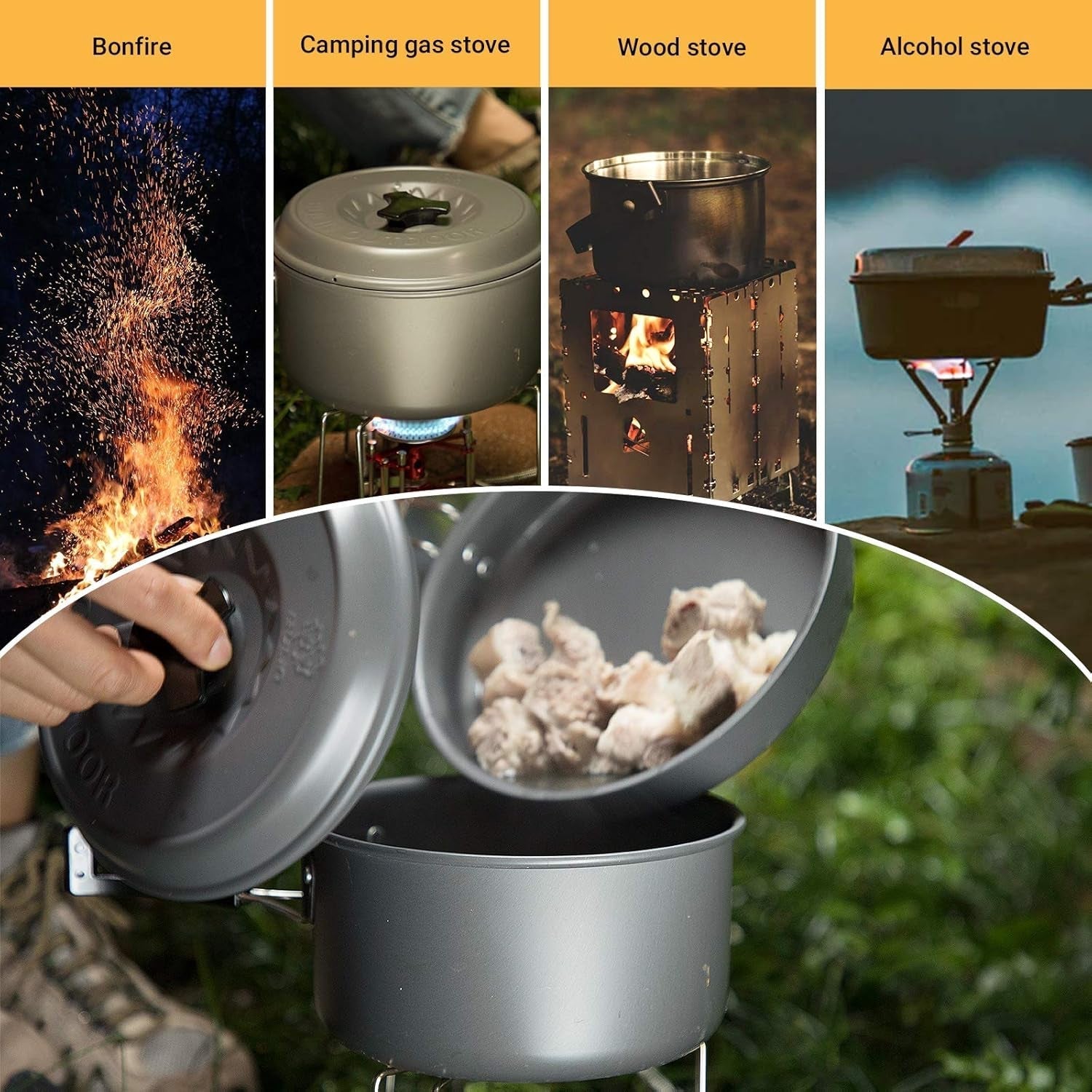 Camping Cookware Set Lightweight Outdoor Mess Kit