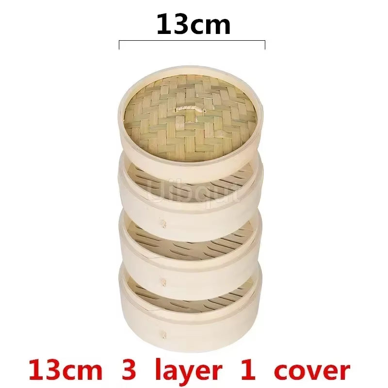Bamboo Steamer Fish Rice Vegetable Snack Basket Set Kitchen Cooking Tools Cage or Cage Cover Cooking Cookware Cooking